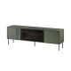 EF TV-Schrank + schwarzer TRESSE Kamin 180x40x54,5 mattgrün