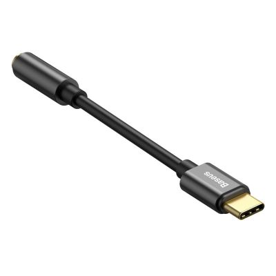 3. Baseus L54-Adapter für USB-C-Kopfhörer/Miniklinke 3,5 mm DAC 24 Bit 48 KHz – Schwarz