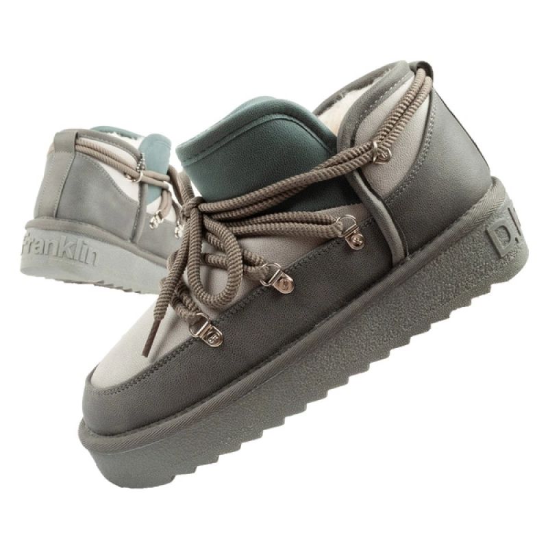 D.Franklin Damen Winter Schneestiefel Modische isolierte Stiefeletten Grau