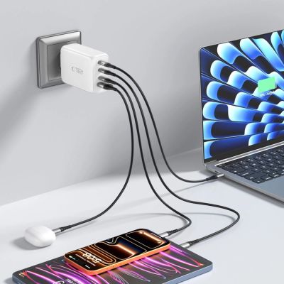 7. Tech-Protect NC240W-GaN 4-Port 240W Wandladegerät – Weiß