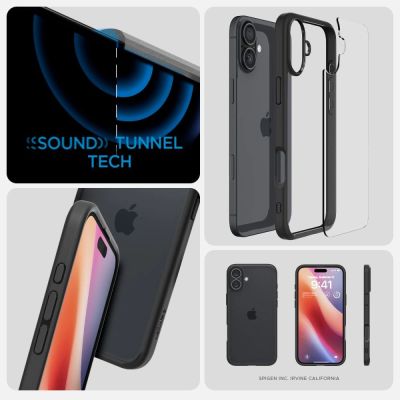 14. Spigen Ultra Hybrid-Hülle für iPhone 16 – mattschwarz