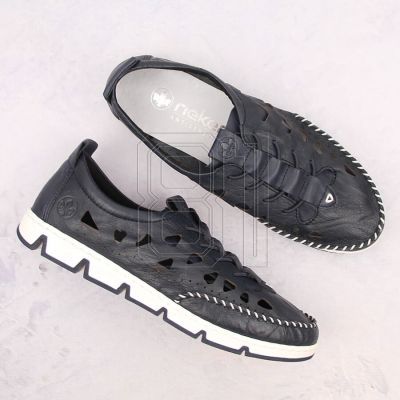23. Rieker W RKR652 marineblaue durchbrochene Lederschuhe