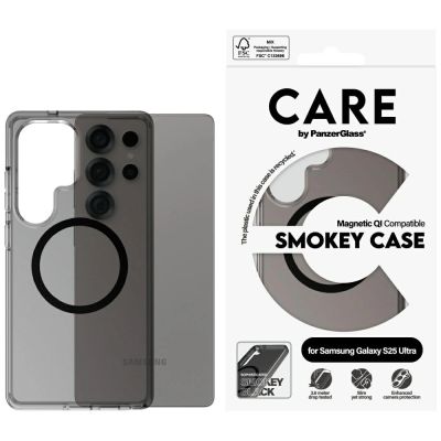 CARE by PanzerGlass Flagship Urban Combat Black QI Case für Samsung Galaxy S25 Ultra – Durchscheinender Rauch