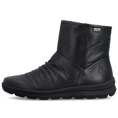 3. Rieker Z0066-00 Wasserdichte, gefütterte Damen-Lederstiefel, Schwarz