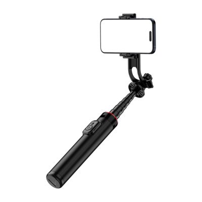 6. Selfie Stick WC1Y2S Teleskopstativ 1,3 m aus Aluminiumlegierung mit Telefonhalter – Schwarz