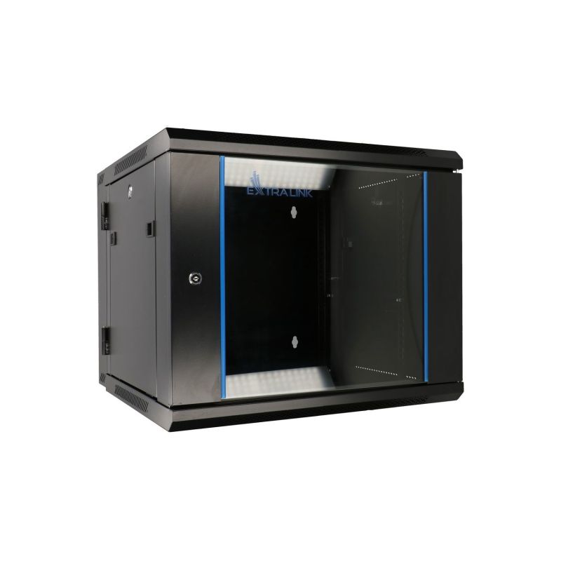 Extralink 9U 600x600 AZH 19-Zoll-Wand-Rackschrank, schwarz, zweiteilig